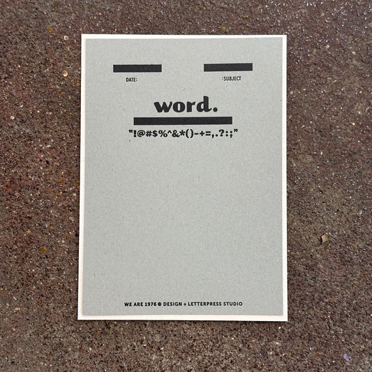 Word. Letterpress Notecard | We Are 1976 (TX)