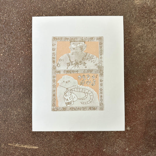 No Regrets Ever Risograph Print | Fantasy Boy Taro (TX)