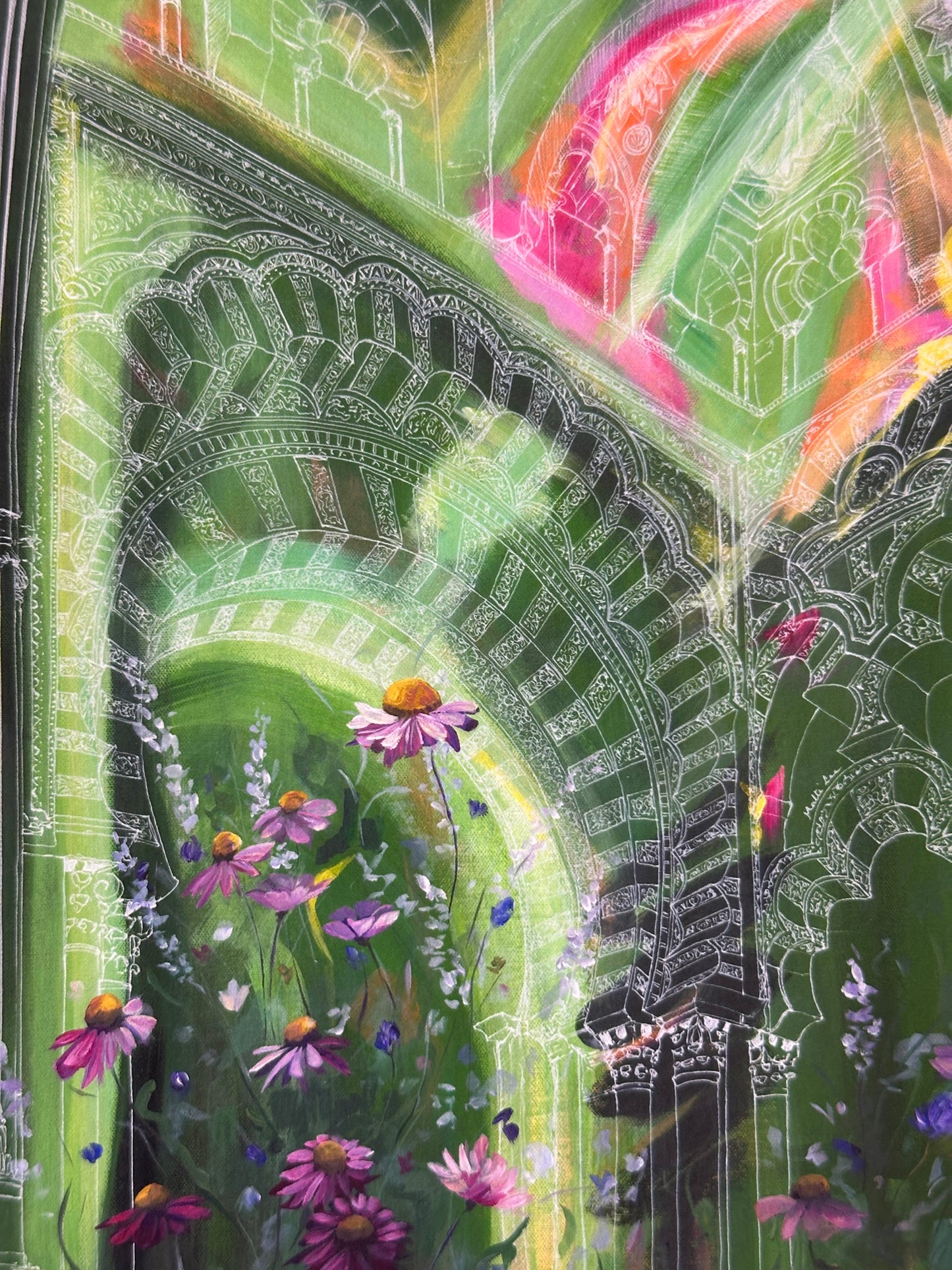 Courtyards of Crescent and Cross Art Print | Malti B Lee (TX)