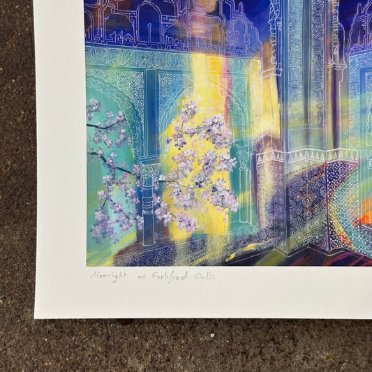 Moonlight on Fortified Walls Art Print | Malti B Lee (TX)