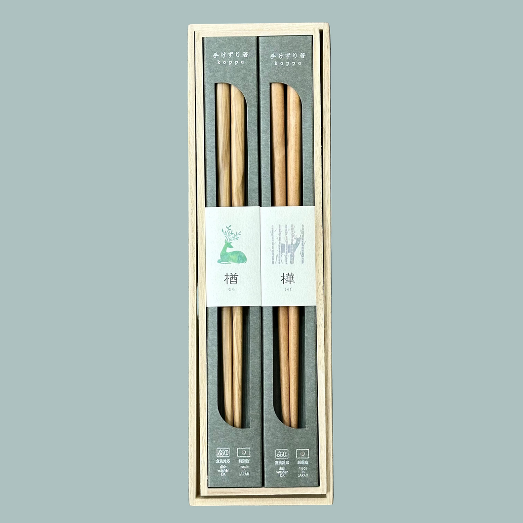 Koppa Hand-Rolled Chopsticks Set | Oak & Kaba | Ogishi Tadashi Shoten (Japan)