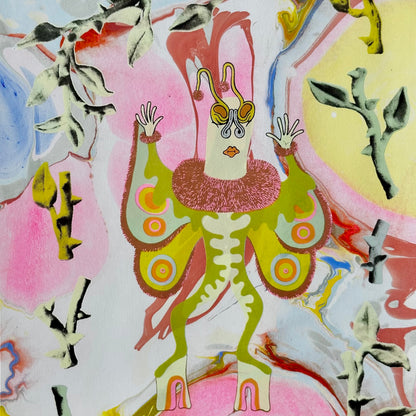 Moth Man on Marbled Paper Screen Print | Daria Tessler (OR)