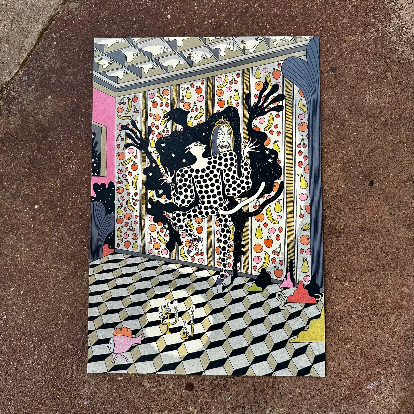 Mirror Cat Shadow Screen Print | Daria Tessler (OR)
