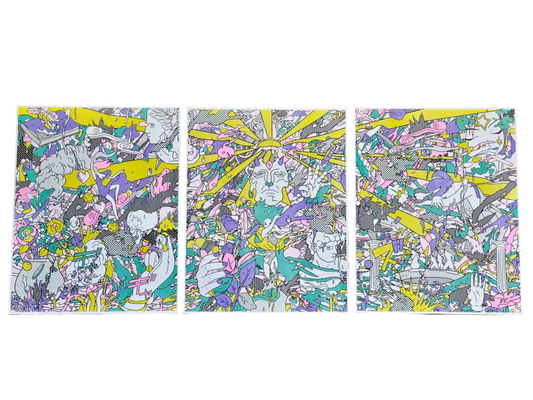 The Ending World (Triptych) – Risograph Print Set | Brent Ozaeta (Dallas)