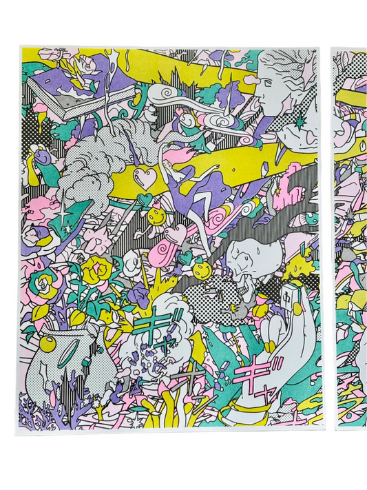 The Ending World (Triptych) – Risograph Print Set | Brent Ozaeta (Dallas)
