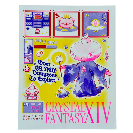 Crystal Fantasy Risograph Print | Play Nice Press x Kurobite (TX)