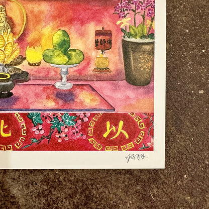 Buddhist Offerings Art Print (佛教供奉) | Yu Feng (馮羽) | Hong Kong