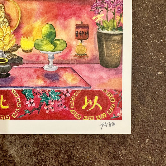 Buddhist Offerings Art Print (佛教供奉) | Yu Feng (馮羽) | Hong Kong