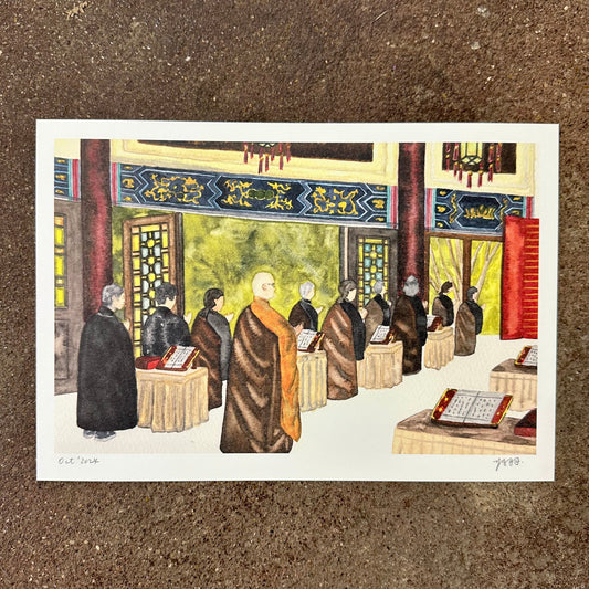 Buddhist Service Art Print (法會) | Yu Feng (馮羽) | Hong Kong