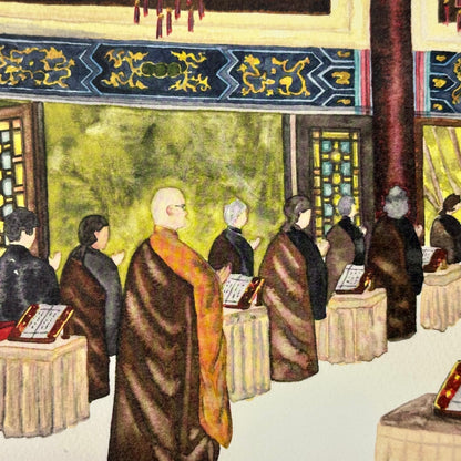 Buddhist Service Art Print (法會) | Yu Feng (馮羽) | Hong Kong