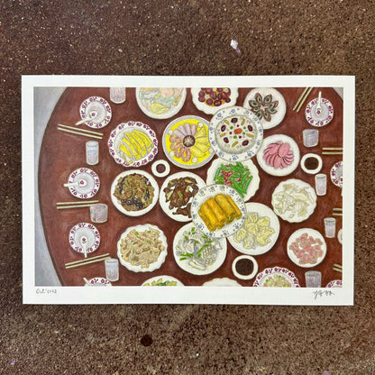 Chinese New Year Dinner Art Print (年夜飯) | Yu Feng (馮羽) | Hong Kong