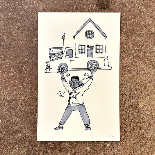 Heavy Lifter – Original Illustration | Fantasy Boy Taro (TX)