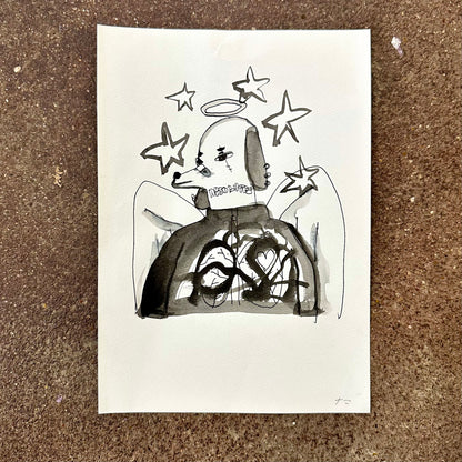 Dog Angel  – Original Illustration  | Fantasy Boy Taro (TX)