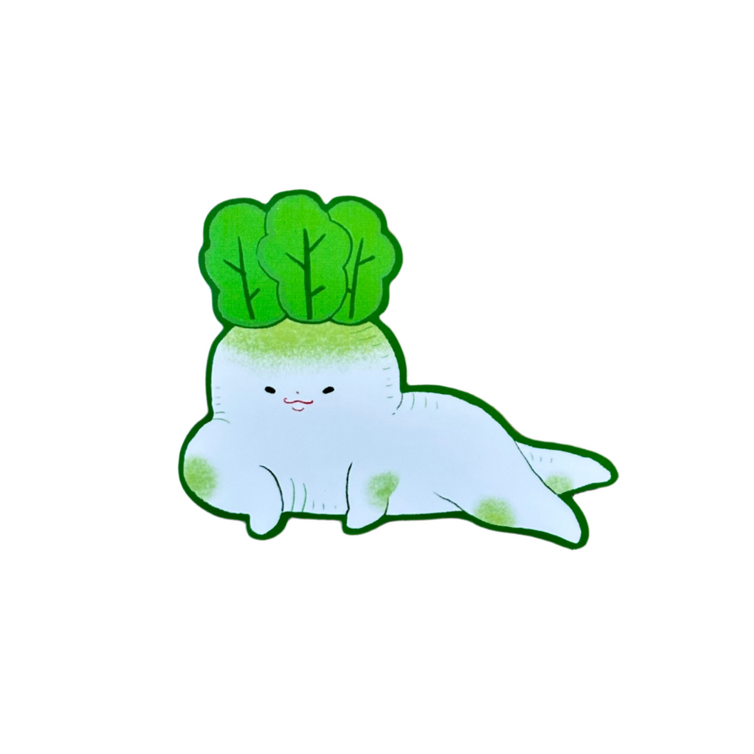 Lounging Daikon Vinyl Sticker | Koyamori (CAN)