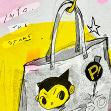 Load image into Gallery viewer, Astro Tote Risograph Art Print | Play Nice Press (TX)
