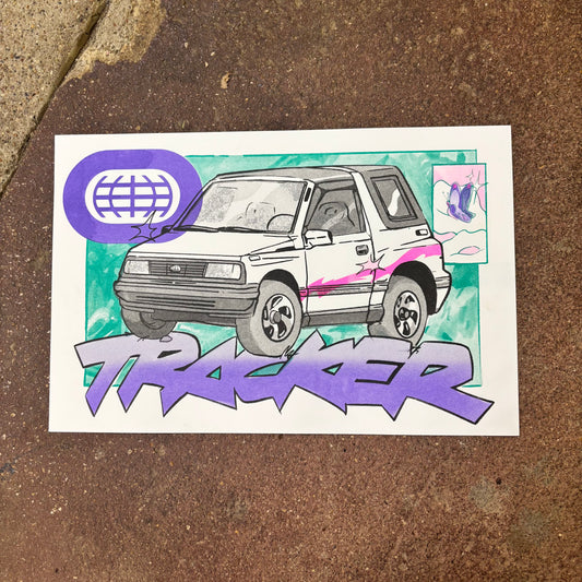 Tracker Risograph Art Print | Play Nice Press (TX)