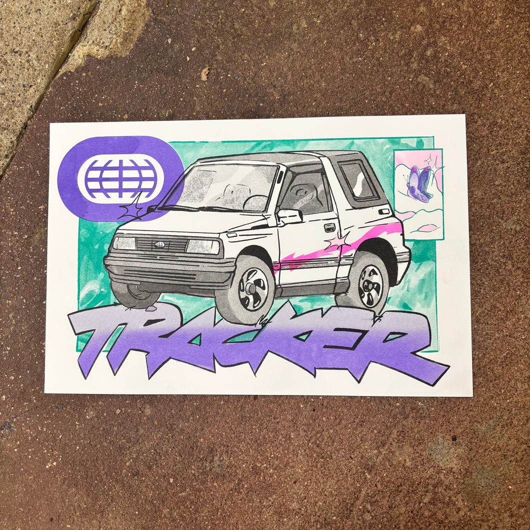Tracker Risograph Art Print | Play Nice Press (TX)