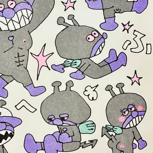 Bye Baikin Risograph Print | Taro Waggoner(TX)