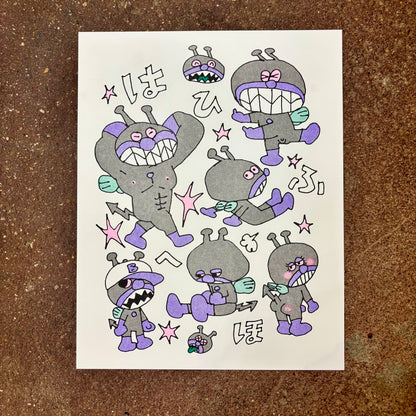 Bye Baikin Risograph Print | Taro Waggoner(TX)