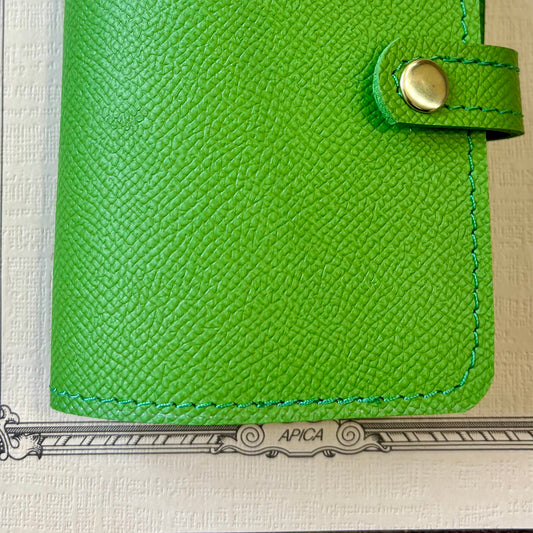 Leather Mini Notebook Cover | Green Apple | Gomez Handcrafted Leathergoods (TX)