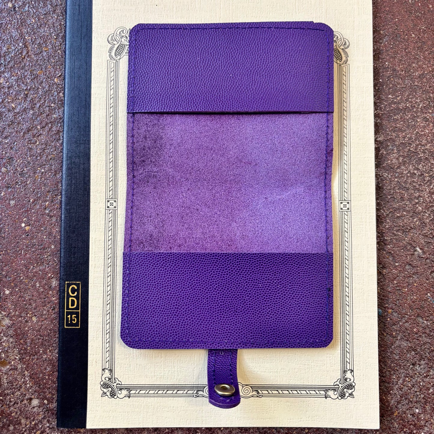 Leather Mini Notebook Cover | Grape | Gomez Handcrafted Leathergoods (TX)