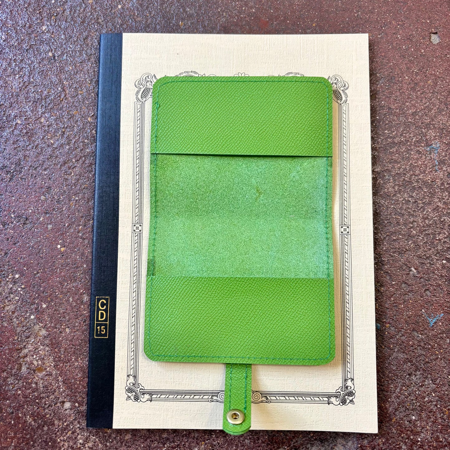 Leather Mini Notebook Cover | Green Apple | Gomez Handcrafted Leathergoods (TX)