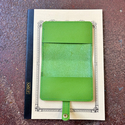 Leather Mini Notebook Cover | Green Apple | Gomez Handcrafted Leathergoods (TX)