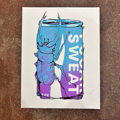 Beetle Drink Risograph Print | Jacob V. Play Nice Press (TX)