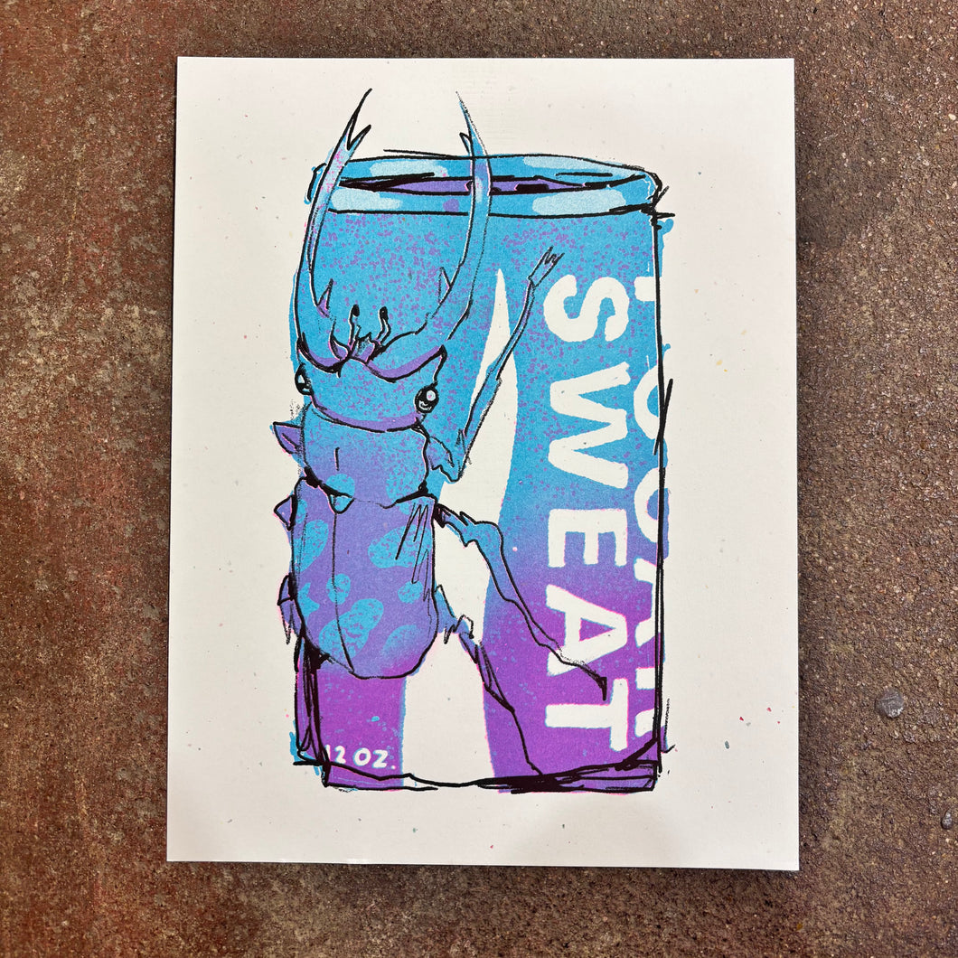 Beetle Drink Risograph Print | Jacob V. Play Nice Press (TX)