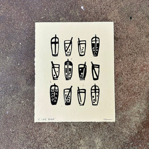 I Like Boba Linocut Print | Ellen Orchard (TX)