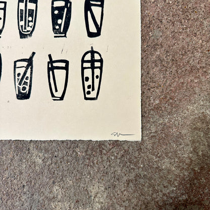 I Like Boba Linocut Print | Ellen Orchard (TX)