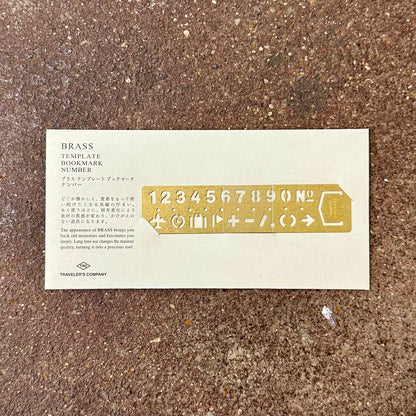 Brass Template Bookmark (Number) | Traveler’s Company (Japan)