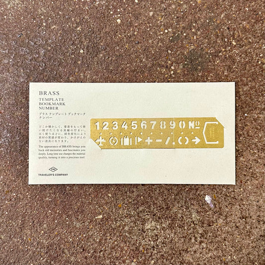 Brass Template Bookmark (Number) | Traveler’s Company (Japan)