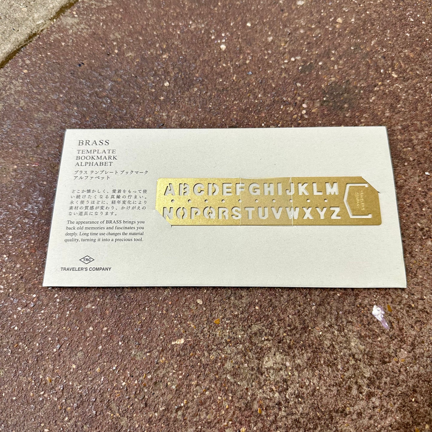 Brass Template Bookmark (Alphabet) | Traveler’s Company (Japan)