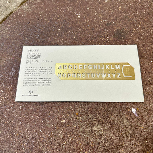 Brass Template Bookmark (Alphabet) | Traveler’s Company (Japan)