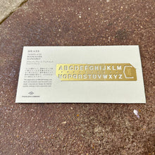 Load image into Gallery viewer, Brass Template Bookmark (Alphabet) | Traveler’s Company (Japan)
