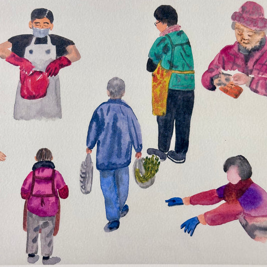 Market Day (街市人) Art Print | Yu Feng 馮羽 (Hong Kong)