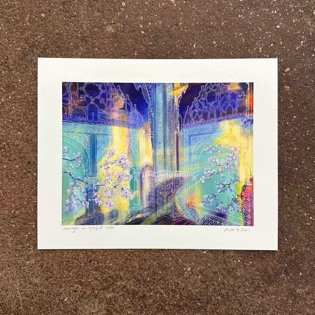 Moonlight on Fortified Walls Art Print | Malti B Lee (TX)