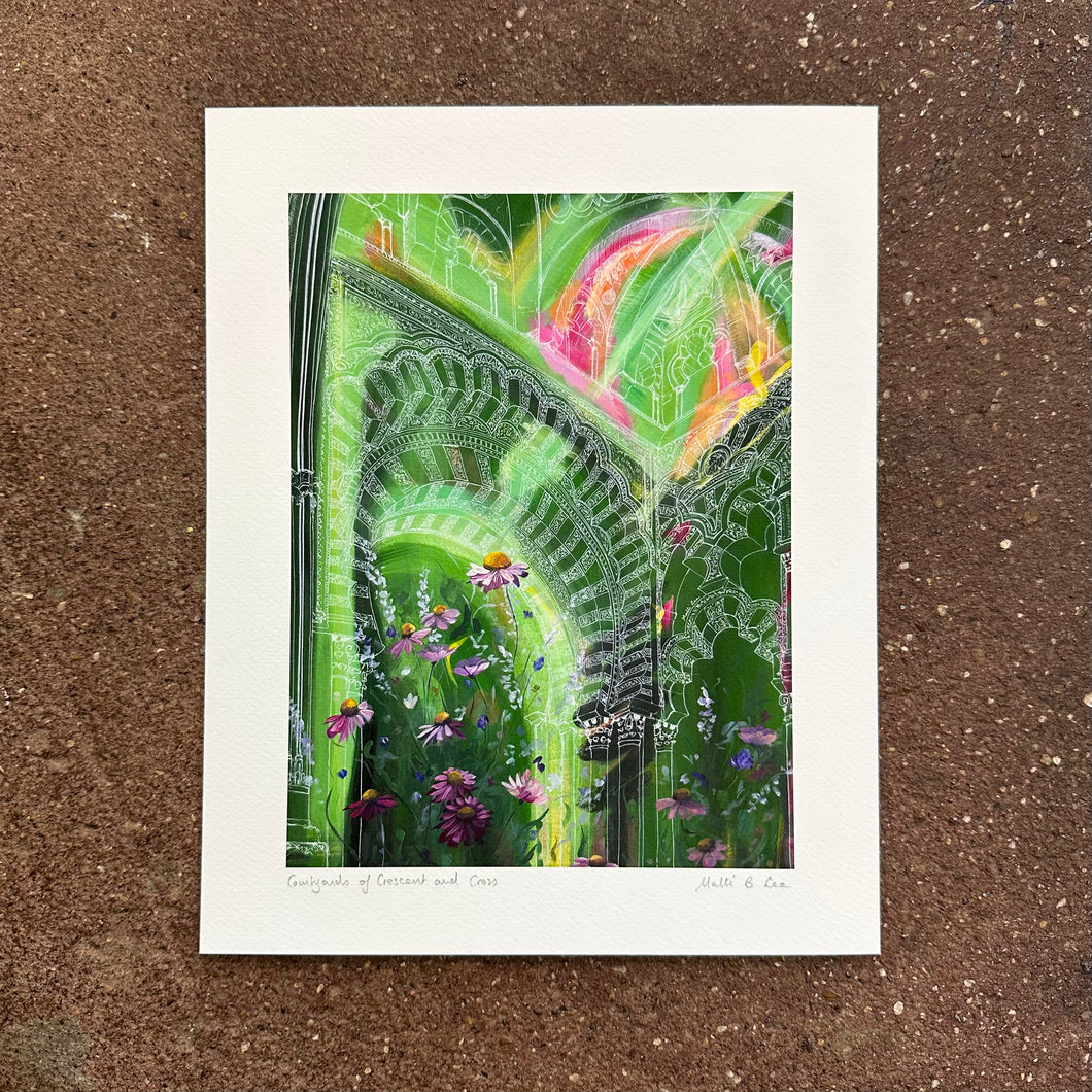 Courtyards of Crescent and Cross Art Print | Malti B Lee (TX)