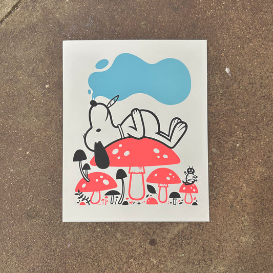 Portrait of the Artist En Repose Screenprint | The Little Friends of Printmaking (CA)