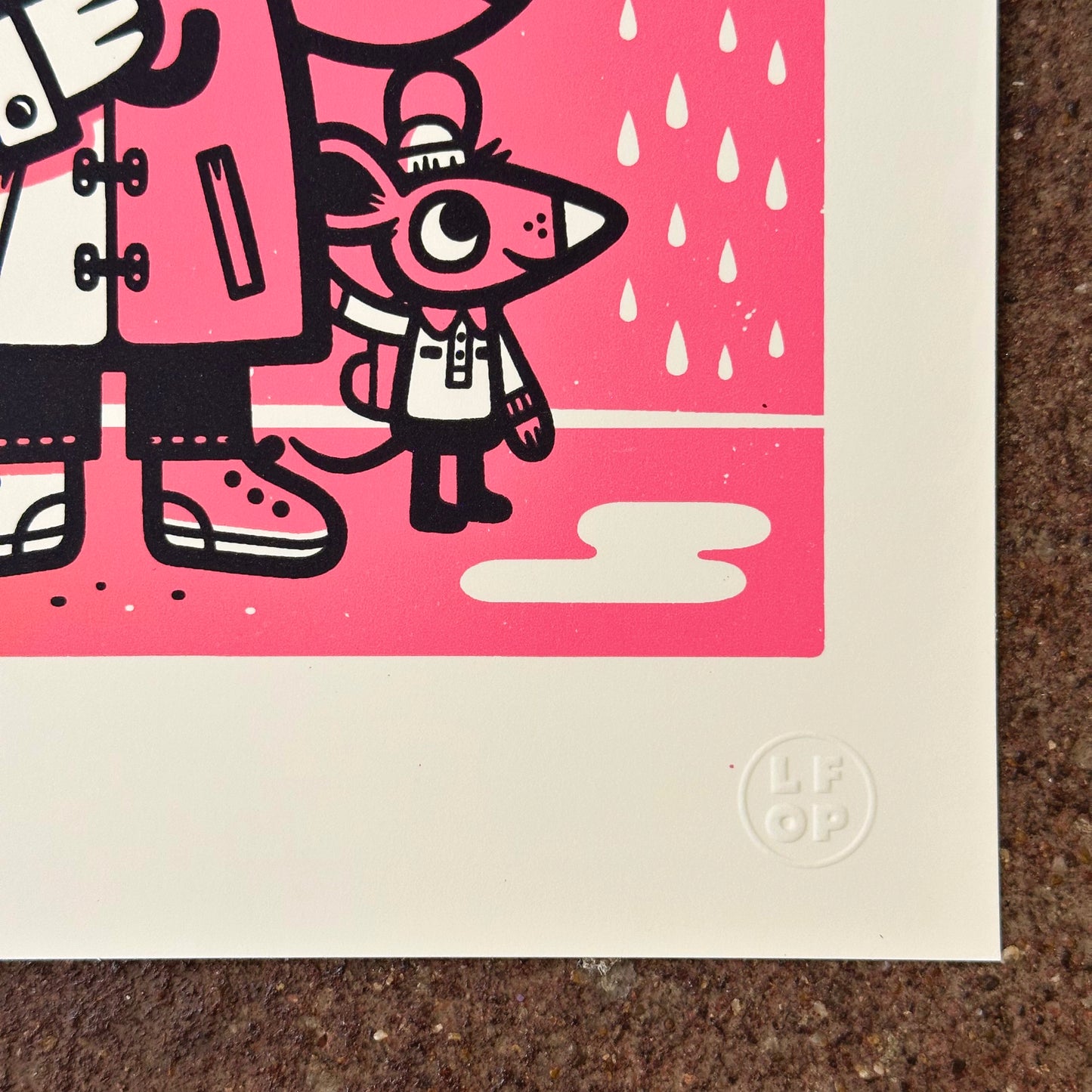 Umbrella Cat Screenprint | The Little Friends of Printmaking (CA)