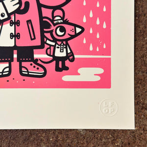 Umbrella Cat Screenprint | The Little Friends of Printmaking (CA)