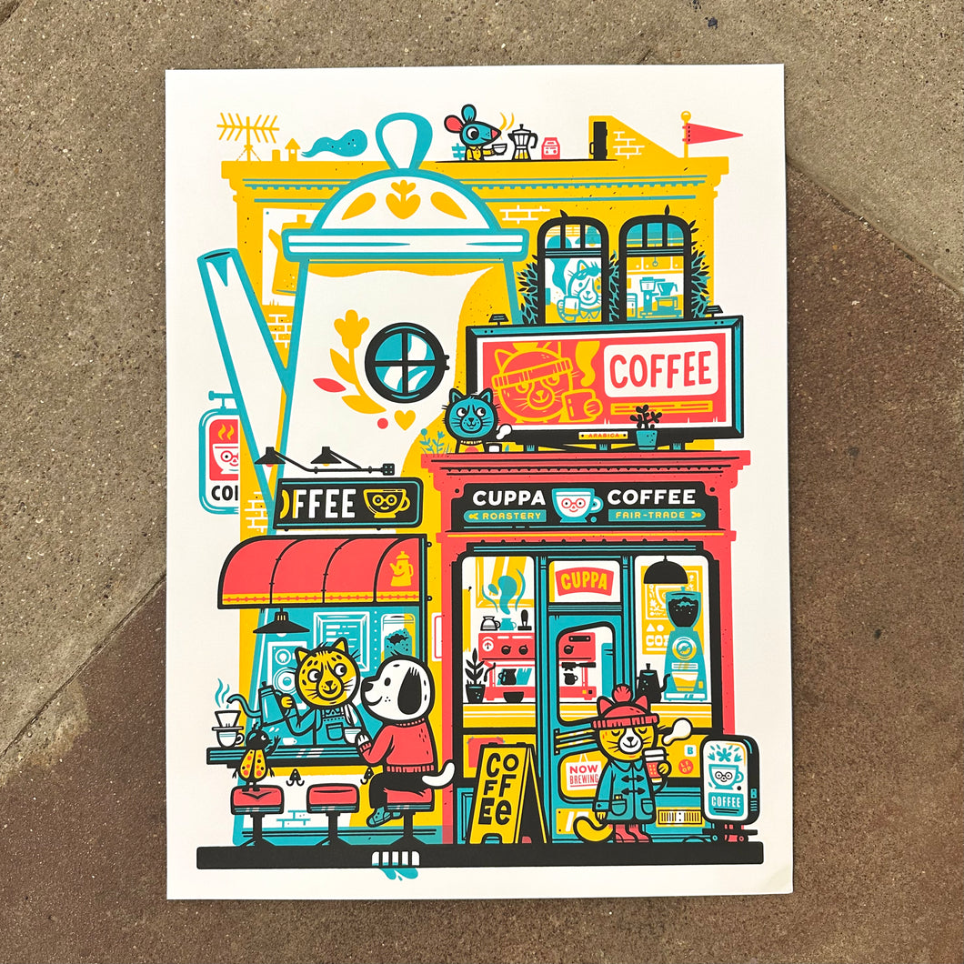 Cuppa Coffee Screenprint | The Little Friends of Printmaking (CA)