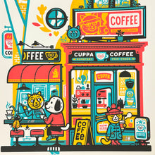 Load image into Gallery viewer, Cuppa Coffee Screenprint | The Little Friends of Printmaking (CA)
