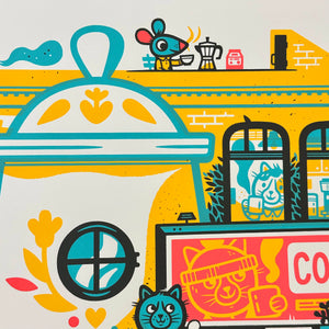 Cuppa Coffee Screenprint | The Little Friends of Printmaking (CA)