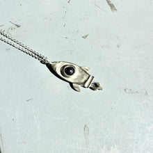 Load image into Gallery viewer, Rocket Necklace with Black Onyx (White Bronze) | Therese Kuempel Jewelry (IL)
