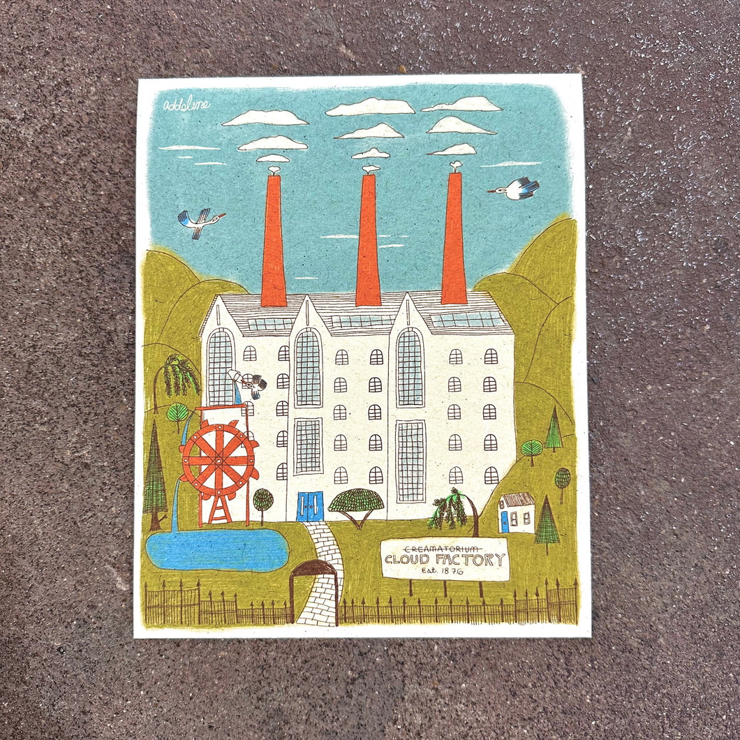 Cloud Factory Art Print | Burger Babie | Addeline Griswold (IN)