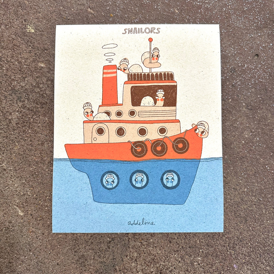 Snailors Art Print | Burger Babie | Addeline Griswold (IN)