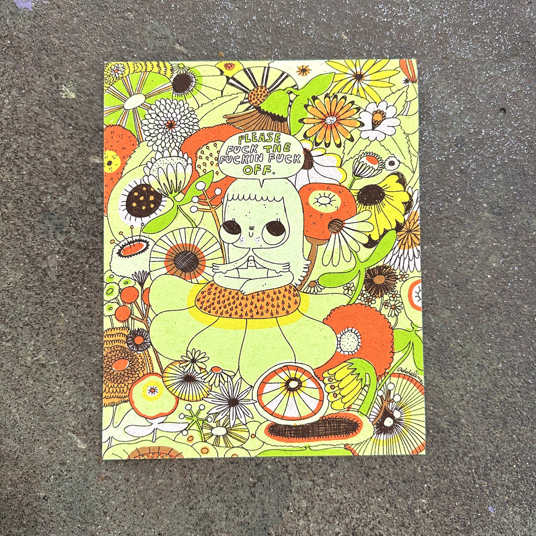 Politely Fuck Off Art Print | Burger Babie | Addeline Griswold (IN)