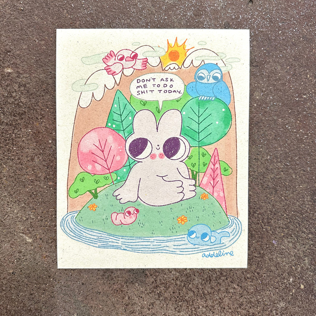 Don’t Ask Me to Do Sh*t Today Art Print | Burger Babie | Addeline Griswold (IN)